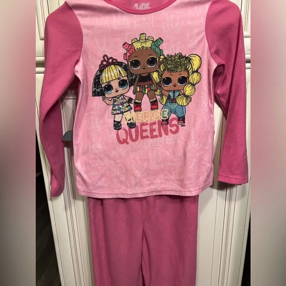 LOL DOLLS QUEENS 2 PIECE FLANNEL PAJAMAS GIRLS SIZE 7-8